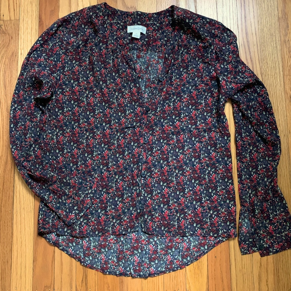 Flowy button up, floral print